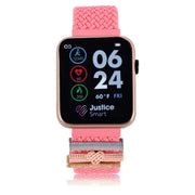Justice JSE4326WM Unisex Smartwatch in Rose Weave and Rose Gold Case
