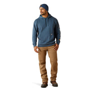 Ariat Rebar Graphic Hoodie, Durable 10 oz Fleece, Orion Blue/Dusty Blue, Large, 10062528