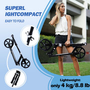 Welmotive Scooter for Teens & Adults, Lightweight Kick Scooter 3 Adjustable Heightand Rear Brake, Black