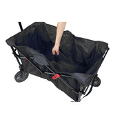 Ozark Trail Multi-Purpose Big Bucket Utility Wagon, Foldable with Telescoping Handle, Heavy-Duty 7-Inch PVC Wheels, Black