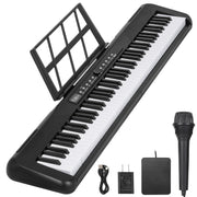 Crtynell US-JJPZ-YM888YBWLD24B10028 Digital Piano 88 Key with Semi-Weighted Keys Full-Size 88 Key Keyboard Piano Black