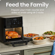 Chefman 14-Quart Multifunctional Air Fryer+ with 6 Cooking Functions, Touchscreen Controls, Rotisserie, Food Dehydrator, Convection Oven, Hi-Fry 450F, Black, RJ38-RDO-14B