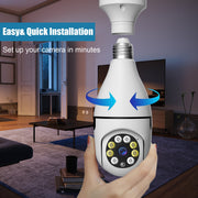 BCOOSS Security Camera Wireless WiFi Light Bulb, 1080P HD, Night Vision, Two-Way Audio, Alarm Siren, E27 Base, 2-Pack