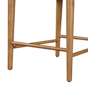 Whalen Limited Saylor Counter Height Barstools Set of 2, Solid Wood, Natural Woven Backrest, Padded Beige Fabric Seat, Farmhouse Style, MT65250047100A1
