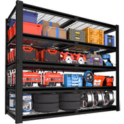 TrumanPick Heavy Duty Metal Wire Garage Shelving Unit, Adjustable 5-Tier Storage Rack, Black, 48 in W x 24 in D x 72 in H