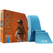 KT Tape Pro Synthetic Kinesiology Athletic Tape, Extra-Strength Adhesive, Laser Blue, 150 Count, 10-Inch Precut Strips