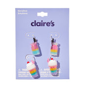 Claires Tween Girls Rainbow Milkshake and Drink Dangle Earrings, 2-Pack