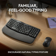 Logitech 920-012059 Wave Keys MK670 Combo Ergonomic Wireless Keyboard and Mouse Bundle - Graphite