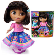 Spin Master Dance With Me Dora Interactive Doll with Music, Bilingual Phrases, 2 Skirts, Barrettes, Collector Card, 6073345