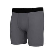 Athletic Works Men's Pro Form Boxer Briefs, Quick Dry Moisture-Wicking, Performance Stretch, Mesh Gusset, Functional Fly, Gray, Size Small, 6 Pack