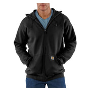 Carhartt Loose Fit Midweight Full-Zip Sweatshirt, Black, X-Large, Cotton Polyester Blend, Hooded, K122-BLK