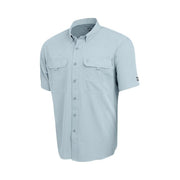 Pelagic Keys Short-Sleeve Fishing Shirt, UPF 50+ Sun Protection, Breathable Mesh Vents, Quick-Dry Stretch Fabric, Blue Fog, Medium, 81534085
