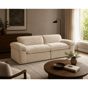 Neche Boneless Sofa Couch, 114 Inch, Deep Seat, Soft Camel Corduroy, 4-Seater