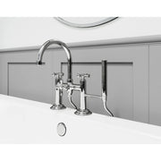 Pfister Tisbury Deck Mount Tub Filler with Hand Shower, Brushed Nickel, LG6-2TBK