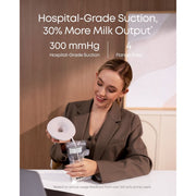 Eufy Wearable Breast Pump S1 Pro with HeatFlow Technology, Heated Hands-Free, Wireless Charging Case, App-Controlled, Hospital-Grade Suction, Tan, T8D04