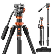 K&F Concept K234A7 Camera Tripod with FH-03 Video Head, Carrying Bag