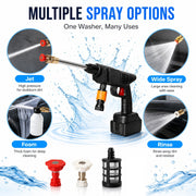 Byseng Cordless Pressure Washer, 500PSI Portable Electric Washer with 48V Rechargeable Battery, 5m Hose, Foam Bottle, Nozzles for Car and Outdoor Cleaning 8106