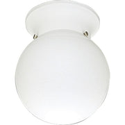 Progress Lighting P3605-30 Ceiling Fixture with White Glass Globe, White