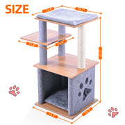 Vibrant Life 31.5inch Wooden Cat Tree Tower with Large Condo and Perch