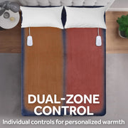 Sunbeam Electric Heated Bed Blanket, Ultra-Soft Microplush, 12 Heat Settings, Navy, Queen 90 x 84 in