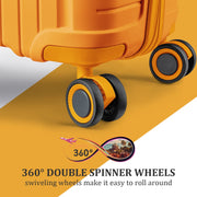 Joyway TR-015 5 Piece Luggage Sets Hardshell Lightweight Suitcase with TSA Lock Spinner Wheels, Orange