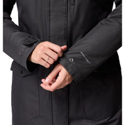 Columbia Suttle Mountain Long Insulated Jacket for Women, Water-Repellent, Hooded with Sherpa-Lined Storm Hood and Removable Faux-Fur Trim, Black, XL, 179975