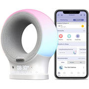 Hubble Connected HCSECLPX Eclipse+ Portable Soother, Kids & Baby Audio Monitor, 7-Color Night Light & Speaker, White