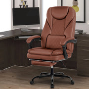 Coolhut Coolhut-300PY-Brown Executive Office Chair Big and Tall Ergonomic Leather Chair with Foot Rest and Lumbar Support