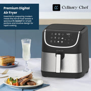 Culinary Chef 8.45-Quart Electric Air Fryer with 360 Fry Force Technology, Touch Panel Control, Adjustable Temperature 170-400F, 1700W, CCAF806