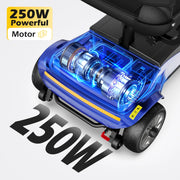 EAGLOG YL-07 Upgrade 4 Wheels Mobility Scooter with Removable Battery, Blue