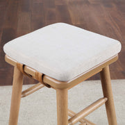 Better Homes & Gardens Springwood Counter Height Barstool Set of 2 with Plush Removable Beige Fabric Cushions, Light Honey Finish