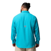 Columbia Men's PFG Tamiami II Long Sleeve Button-Down Shirt, UPF 40 Sun Protection, Ocean Teal, X-Large Tall, 1286064