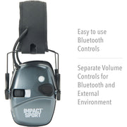 Howard Leight by Honeywell R-02547 Impact Sport Bluetooth Electronic Earmuffs with Cooling Gel Pads - Grey