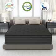 DalisTairy 12 Inch King Hybrid Mattress, Medium-Firm, Gel Memory Foam, Pocketed Spring System, Hypoallergenic Knitted Fabric