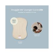 Snuggle Me Organic Curve Lite Baby Lounger, Ergonomic Support Cushion, Soft Cotton, Lightweight, Sand