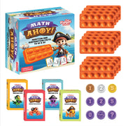 The Fidget Game Math Ahoy Educational Math Game with Addition and Subtraction Flash Cards, Coins, Ten Frame Fidget Mats, Multicolor