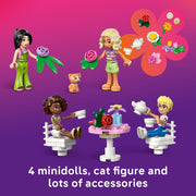 LEGO Friends Plant Caf & Flower Shop Building Set, Two-in-One Playset with 4 Minidolls and Cat, 1,138 Pieces, Ages 9+
