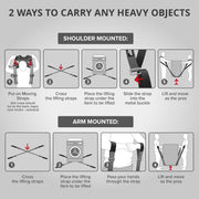 X-Protector Moving Straps - 2 Pairs - Lifting Straps for 2 Movers - Move Furniture Easily and Safely - Perfect for Lifting and Moving Heavy Objects (Adjustable Length 50-118)