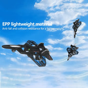 Fighter Jet RC Drone, 2.4GHz Quadcopter with 360 Flip, LED Lights, One Key Takeoff, Altitude Hold, Foldable, Red