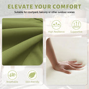 Kimunuk Outdoor Chair Cushions Set of 2, 19 in x 19 in, Waterproof Polyester Fabric, High Resilience Foam, Light Green