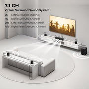 Ultimea Aura S4T 7.1-Channel Surround Soundbar with 4 Wireless Surround Speakers, 5.25-Inch Subwoofer, Bluetooth 6.0, HDMI ARC, App Control