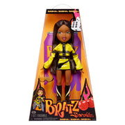 MGA Entertainment Bratz Scorchin' Sasha Fashion Doll, Articulated, Moto-Inspired Racing Jacket and Leather Mini Skirt, Removable Clothes and Accessories, Pink Lipstick Heels, Sunglasses