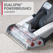 Hoover Dual Spin Pet Plus Carpet Cleaner Machine, Upright Shampooer with DualSpin PowerBrushes, Antimicrobial Brush Roll, HeatForce Technology, Dual Tank System, White, FH54050V