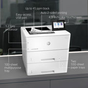 HP LaserJet Enterprise M507x Monochrome Laser Printer, Wireless, Automatic Duplex, 45 ppm, 512 MB Memory, 4.3-Inch Touchscreen