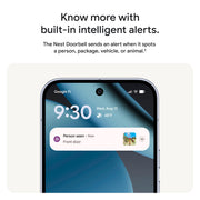 Google Nest Doorbell Wired 3rd Gen, 2K HDR Video, Gemini Technology, Wide 166 Field of View, Night Vision, Two-Way Audio, Snow