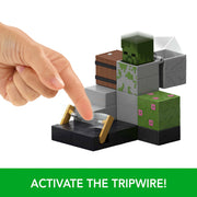 Minecraft JKK09 Trapper's Trip Wire Action Figure w/Redstone Charged Trip Wire, Multicolor, 3.25