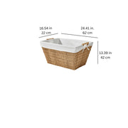 Better Homes & Gardens BH55361884350AA Resin Poly Rattan Laundry Basket w/Removable Liner, Natural Beige