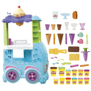 Hasbro Play-Doh Kitchen Creations Ultimate Ice Cream Truck Playset with 27 Tools, 12 Colors, Realistic Sounds, Built-In Storage