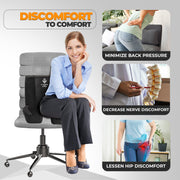 Platinum-Level Comfortable Ergonomic Memory Foam Lumbar and Seat Cushion Set, Black, PLC305216