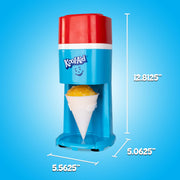Nostalgia Kool-Aid Snow Cone Maker, Electric Ice Shaver with 64-Ounce Capacity, Safety Push-Down Handle, 4 Reusable Cones, Ice Scoop, Side Shelves, Red White Blue